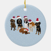 Coonhounds Santa Keramisch Ornament (Achterkant)