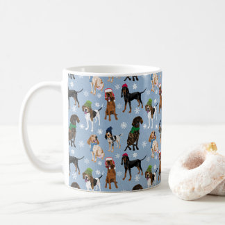 Coonhounds sneeuwvlokken koffiemok