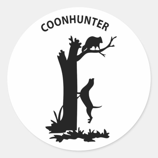 CoonHunter Ronde Sticker (Voorkant)