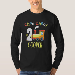 Cooper Choo Choo Twee trein 2e verjaardag draaien T-shirt