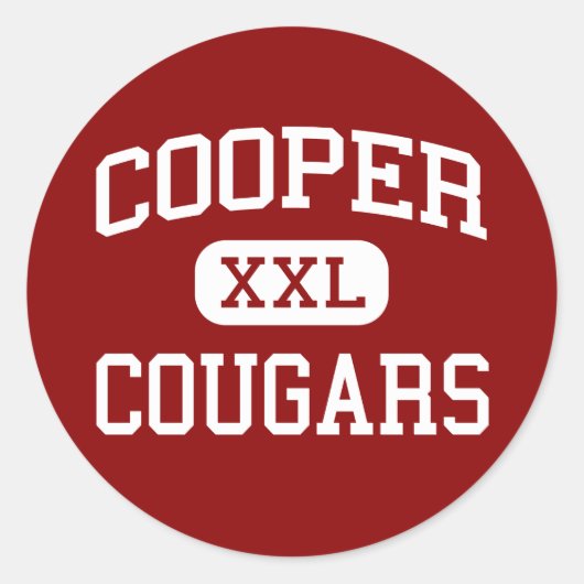 Cooper - Cougars - Middelbare school - Abilene Ned Ronde Sticker (Voorkant)