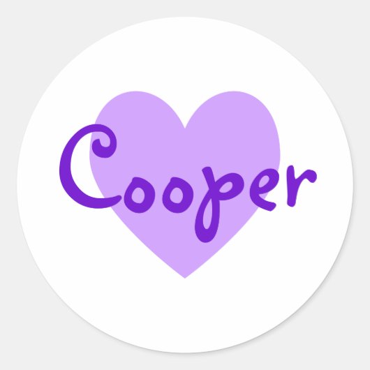 Cooper in Paars Ronde Sticker (Voorkant)