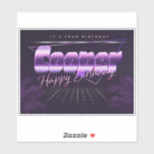 Cooper Name Vorname lila retro Sticker Geburtstag (Vel)