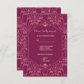 Cooper Roos Great Gatsby 1920s Wedding RSVP (Voorkant / Achterkant)