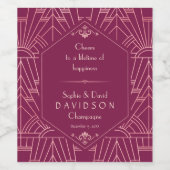 Cooper Roos Great Gatsby 1920s Wedding Wijn Etiket (Enkel label)