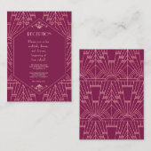 Cooper Rose Great Gatsby Jaren 20 Huwelijk Informatiekaartje (Voorkant / Achterkant)