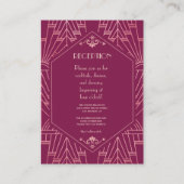 Cooper Rose Great Gatsby Jaren 20 Huwelijk Informatiekaartje (Voorkant)