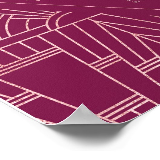 Cooper Roze Great Gatsby Trouw Stoelenplattegrond Poster (Hoek)