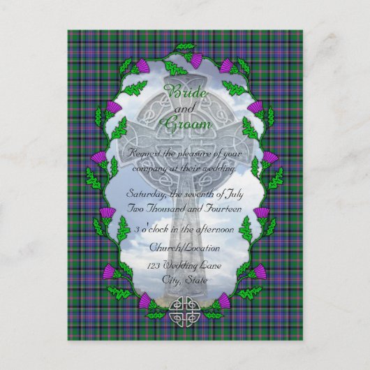 Cooper Scottish Wedding Invitation Uitnodiging Briefkaart (Voorkant)