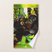 Coopération chimpe et gorille 02 (Serviette à main)