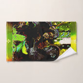 Coopération chimpe et gorille 02 (Serviette à main)