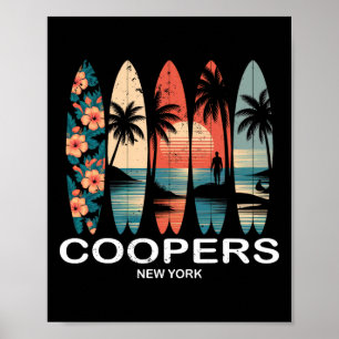 Coopers Beach New York Surfplank Surfen Retro _2 Poster