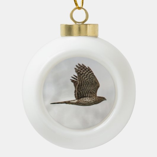 Cooper's Hawk Keramische Bal Ornament (Voorkant)