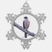Cooper's Hawk Tin Sneeuwvlok Ornament (Voorkant)