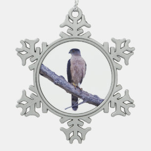 Cooper's Hawk Tin Sneeuwvlok Ornament