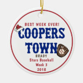 Cooperstown Baseball Beste Week Ooit Santa Hat Keramisch Ornament (Voorkant)
