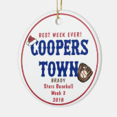 Cooperstown Baseball Beste Week Ooit Santa Hat Keramisch Ornament (Links)