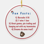 Cooperstown Baseball Beste Week Ooit Santa Hat Keramisch Ornament (Achterkant)