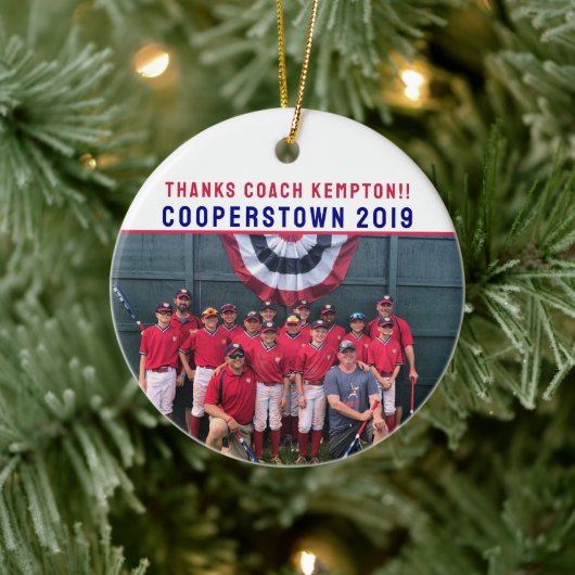 Cooperstown Coach Gift Team Photo Week Highlights Keramisch Ornament (Boom)
