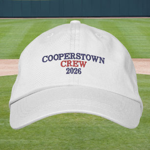 Cooperstown Crew Jaar Geborduurd / Blauw & Rood Geborduurde Pet