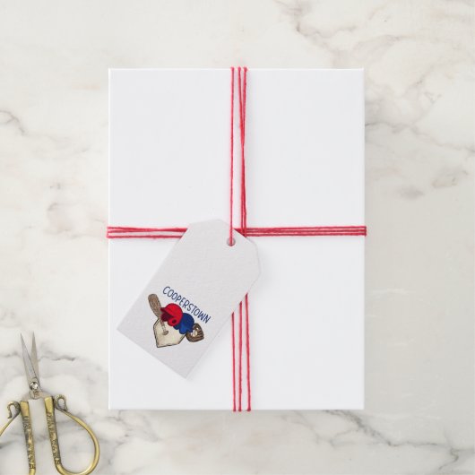 Cooperstown-honkbal cadeaulabel (Met Touw)