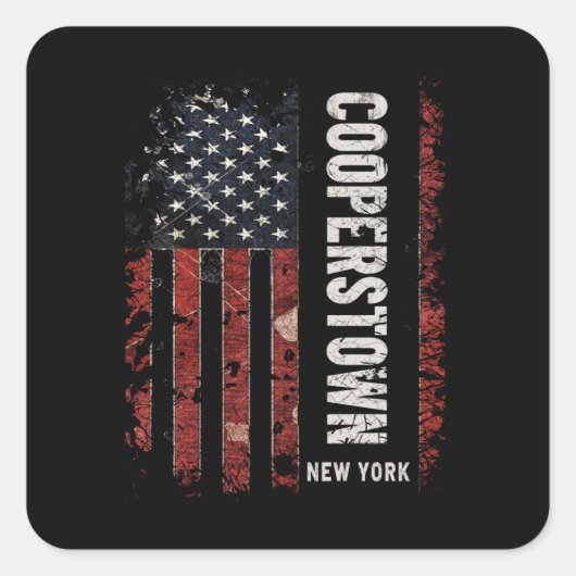 Cooperstown New York Vierkante Sticker (Voorkant)