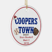 Cooperstown NY Baseball Custom Fun Feiten Santa Ha Keramisch Ornament (Rechts)