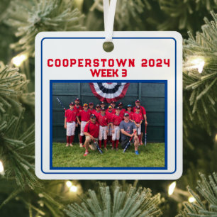 Cooperstown NY Baseball Custom Jaar Week Leuke Fei Metalen Ornament