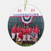 Cooperstown NY Baseball Team Coaches Foto Gift Keramisch Ornament (Links)