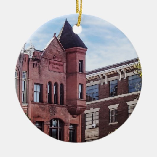 Cooperstown NY - Eerste gebouw van de Nationale Ba Keramisch Ornament (Voorkant)