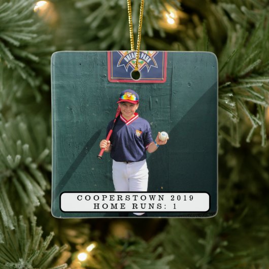 Cooperstown NY Foto Honkballer Leuke Feiten Keramisch Ornament (Boom)