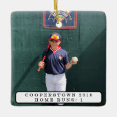 Cooperstown NY Foto Honkballer Leuke Feiten Keramisch Ornament (Voorkant)
