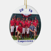 Cooperstown NY Honkbal Foto Team Herinneringen Fei Keramisch Ornament (Rechts)