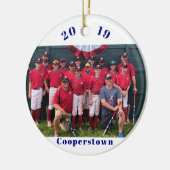Cooperstown NY Honkbal Foto Team Herinneringen Fei Keramisch Ornament (Links)