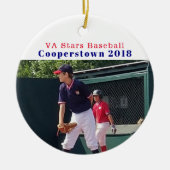 Cooperstown NY Honkballer Foto Leuke Herinneringen Keramisch Ornament (Voorkant)