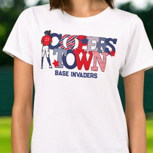 Cooperstown Patriotic Letters Baseball Team Naam T-shirt