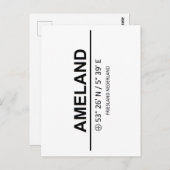 Coördinaten Ameland Briefkaart (Voorkant / Achterkant)