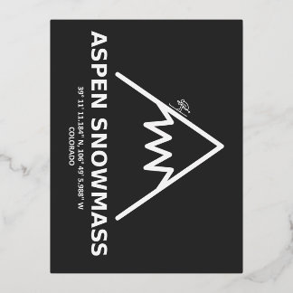 Coördinaten Aspen Snowmass Colorado Folie Feestdagen Briefkaart