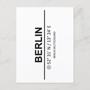 Coördinaten Berlijn Briefkaart