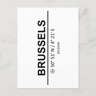 Coördinaten Brussel Briefkaart