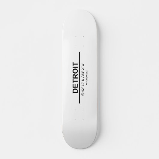 Coördinaten Detroit Skateboard (Voorkant)