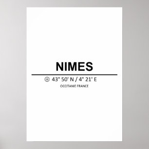 Coördinaten Nimes Poster