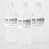 Coördinaten San Diego Waterfles Etiket (Flessen)