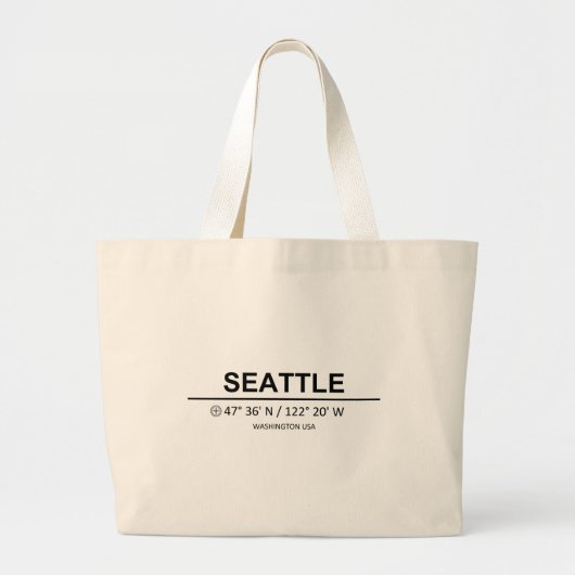 Coördinaten Seattle Grote Tote Bag (Voorkant)