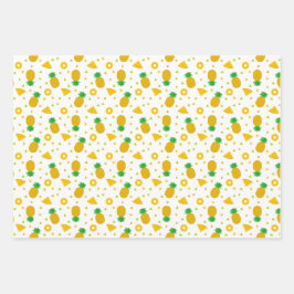 Coördinaten voor ananas geïnspireerd ompakken inpakpapier vel