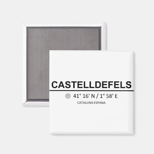 Coordinates Castelldefels Magneet (Voorkant / Achterkant)