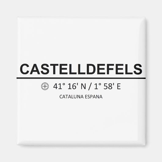 Coordinates Castelldefels Magneet (Voorkant)