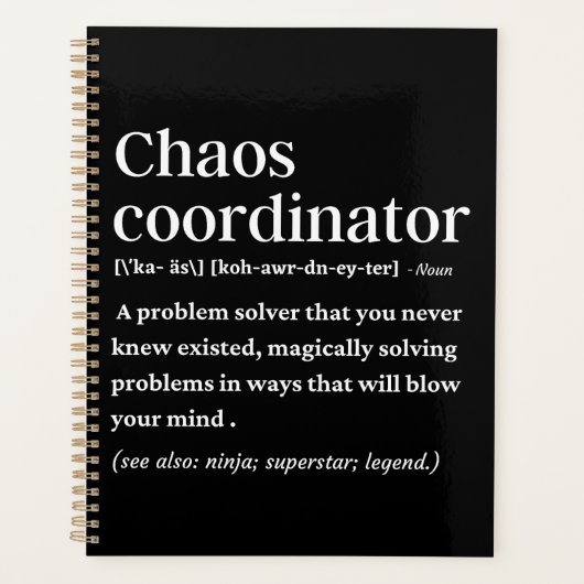 Coordinateur Chaos drôle de définition (Devant)
