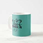 Coordinateur du Chaos Mug de café noir et Turquois (Devant gauche)