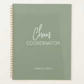 Coordinateur du chaos | Olive Green Planner (Devant)
